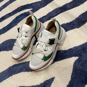 Chloe Sonnie suede and Mesh low top sneakers